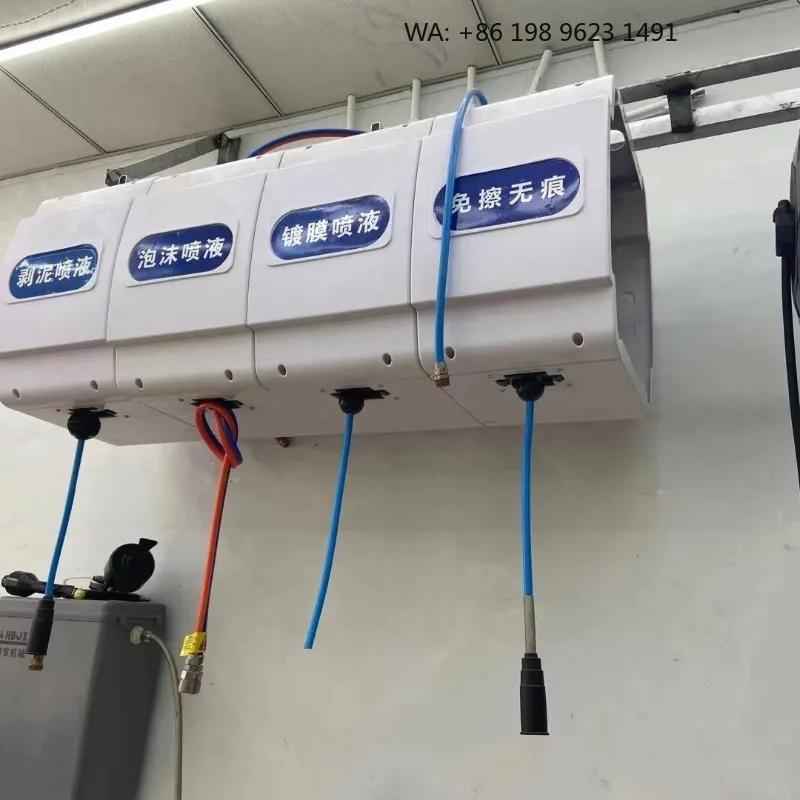 Auto Retractable Wall-Mounted  Hose Reel Combination Box Drums Water and Air for Pressure Cleaning Car Wash