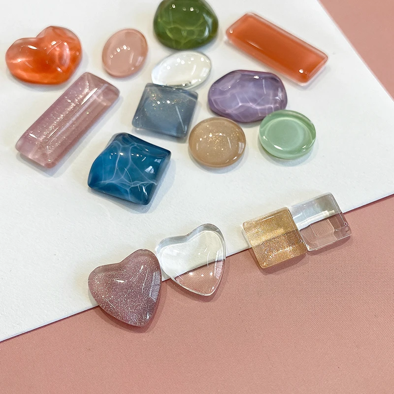 

50PCS Clear Glass Nail Art Display Tips UV Gel Polishing Nail Showing Manicure Tools Glass Nail Color Board Tips Card