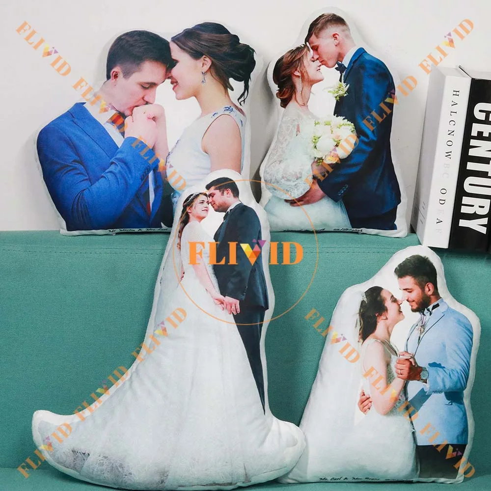 Custom 3D Wedding Photo Pillow,Personalized Portrait Pillow,Lover Memorial Cushion Creative Gift Sofa Throw Pillow