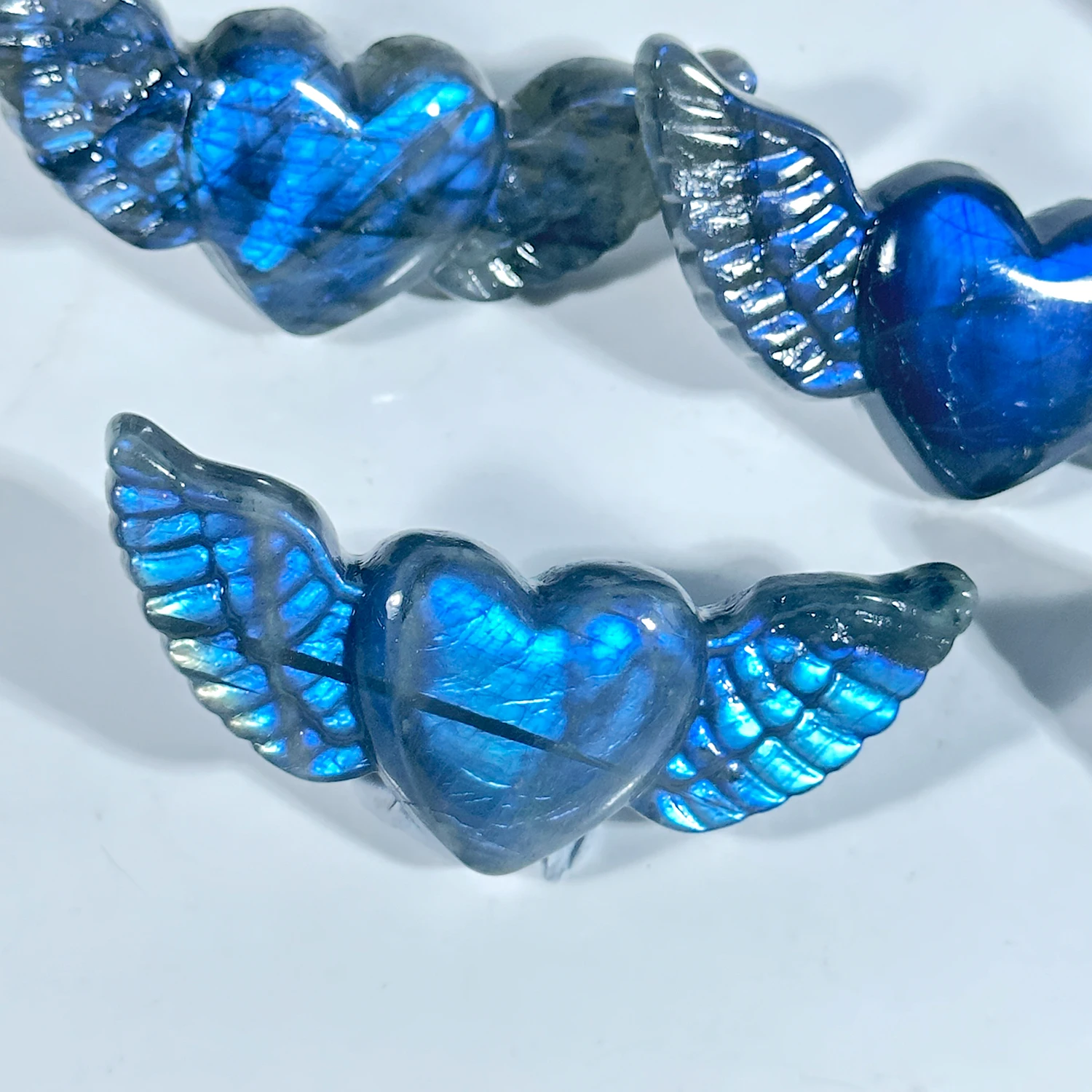 1pc Labradorite Love Wings,Valentine Gift, Crystal Gift, Home Decor, Healing Stone, Glitter Natural Labradorite Double Sided