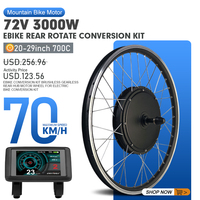 Ebike Conversion Kit 72V 3000W Brushless Rear Wheel Hub Motor Dropout 135mm 20/26/27.5/29inch For Electric Bike Conversion Kit