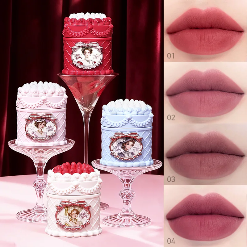 Life Girls Sweet Velvet Lip Gloss with Silky Matte Finish Retro Long-Lasting Makeup Lip Mud Beauty Lipstick