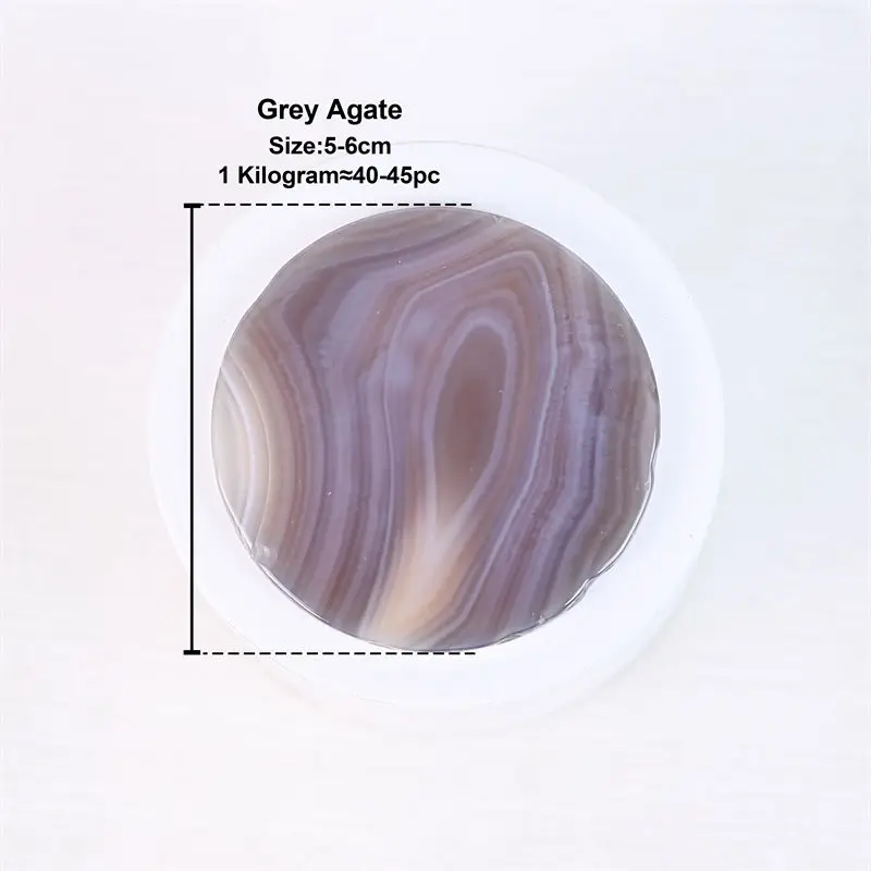 1PC Natural striped agate round slice, smooth and polished, suitable for home decoration, ornaments, and holiday gifts.