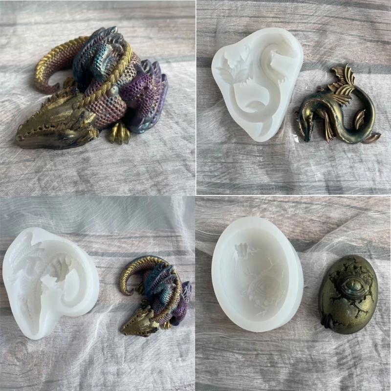 DIY Easter Dinosaurs Epoxy Resin Mold Plaster Clay Soap Casting Silicone Mould Dropship