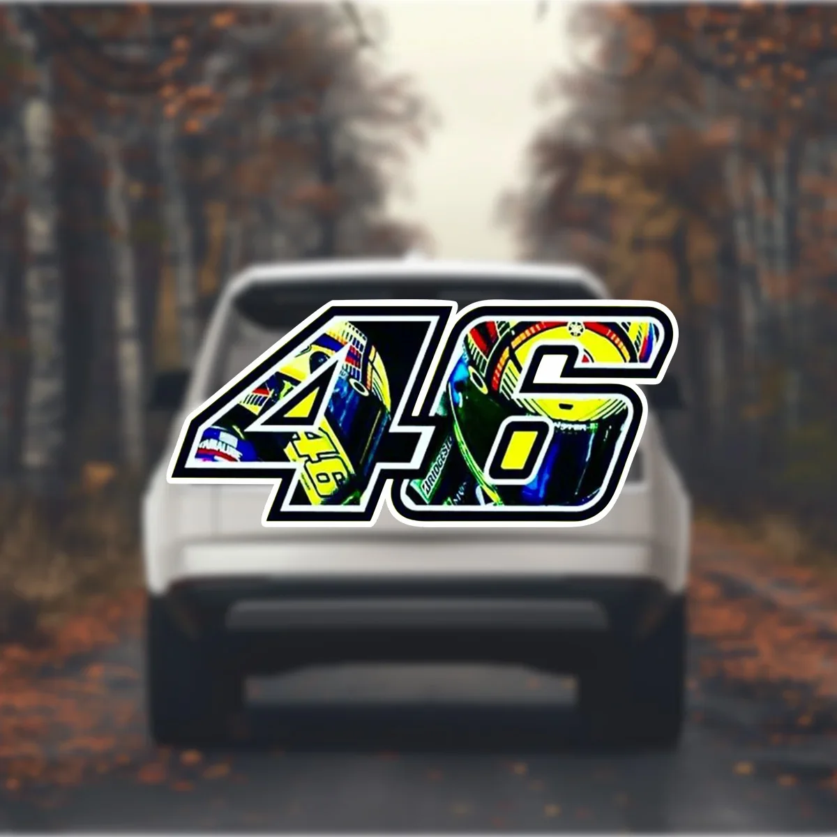 1PC Adorable 46 Racing Sticker - Removable Self-Adhesive Decal for Laptop, Phone Case, Scrapbook | MotoGP Fan Gift, Vivid Print