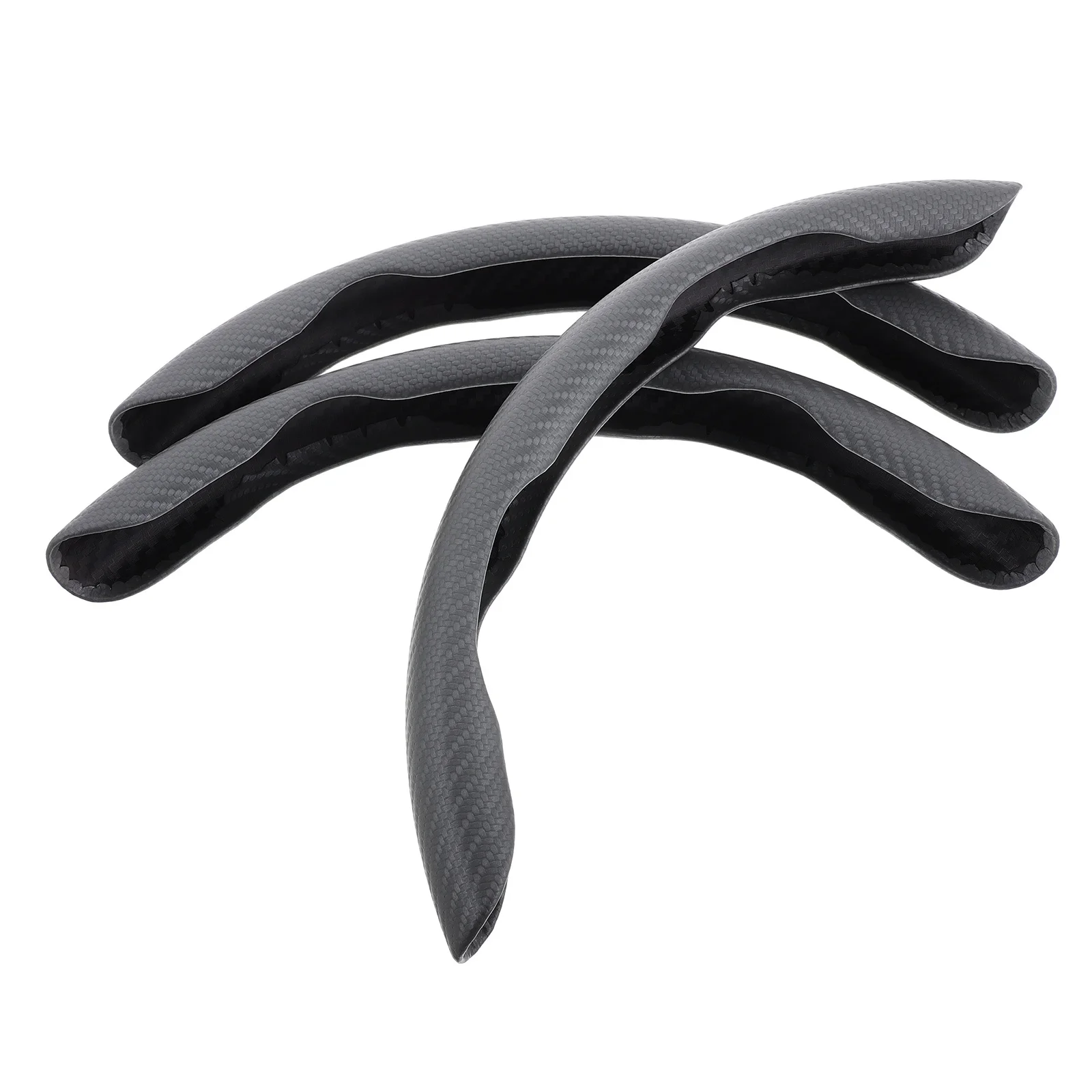 

3Pcs 15-Inch Steering Wheel Cover Matte Carbon Fiber Anti-Slip Grip Universal Fit Car Interior Accessory All Year Round Soft