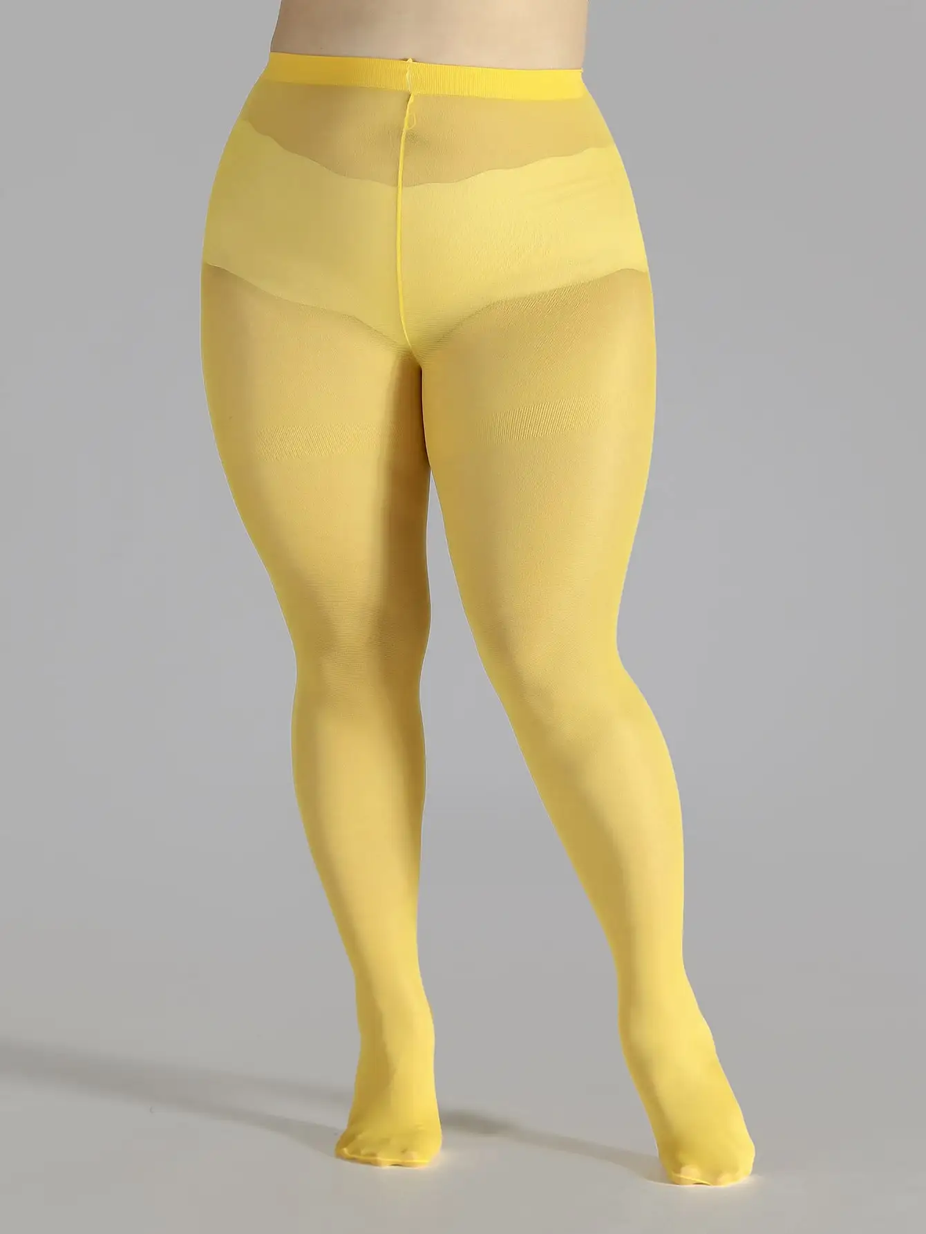Jeden zestaw Plus Size Solid Color slim Elastyczne, wszechstronne, ultracienkie, przezroczyste pończochy, duże rajstopy damskie — zdjęcie 5