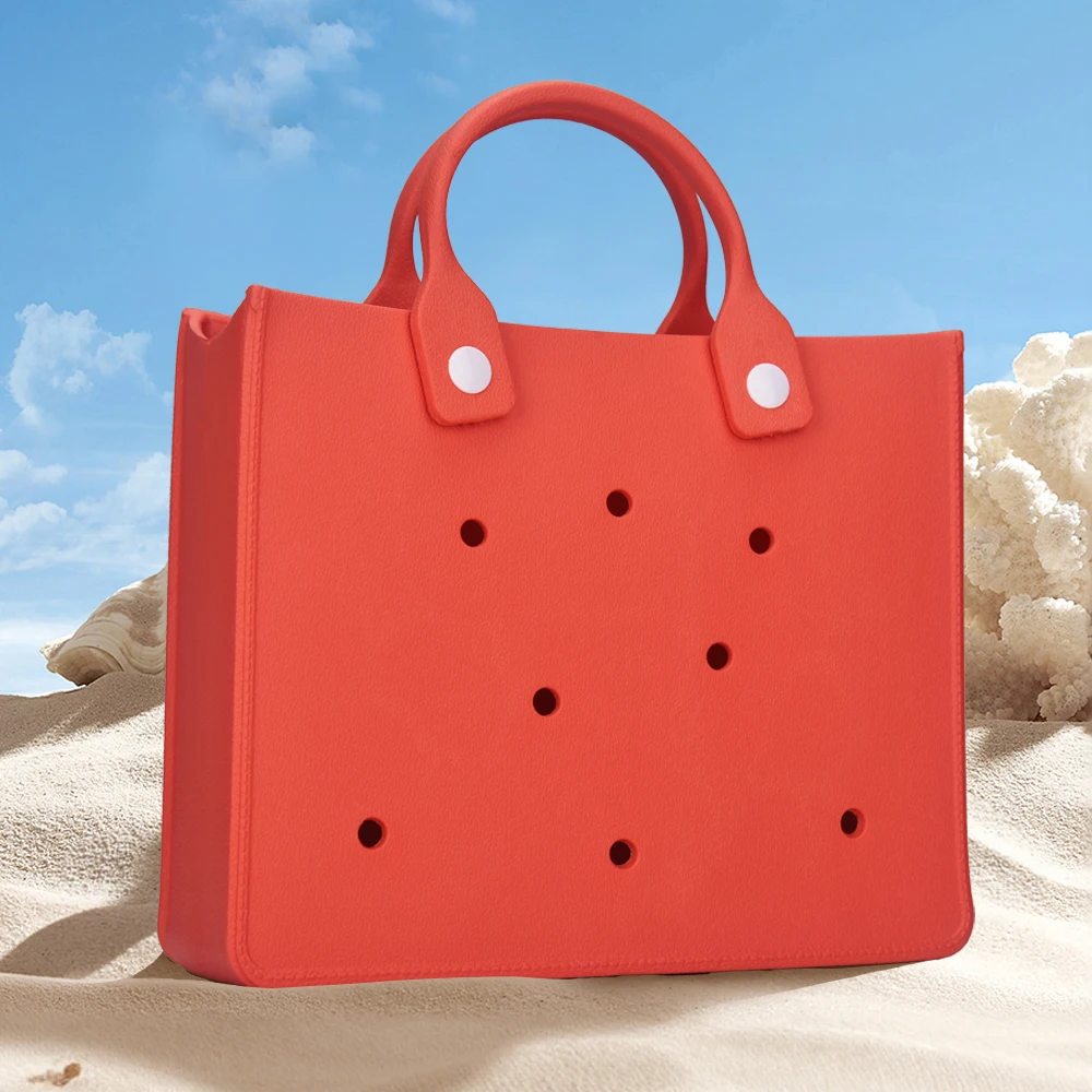 Borsa Tote da spiaggia in EVA, borsa impermeabile con capacità confortevole, borsa portaoggetti portatile per esterno, piccola borsa a forma di valigetta