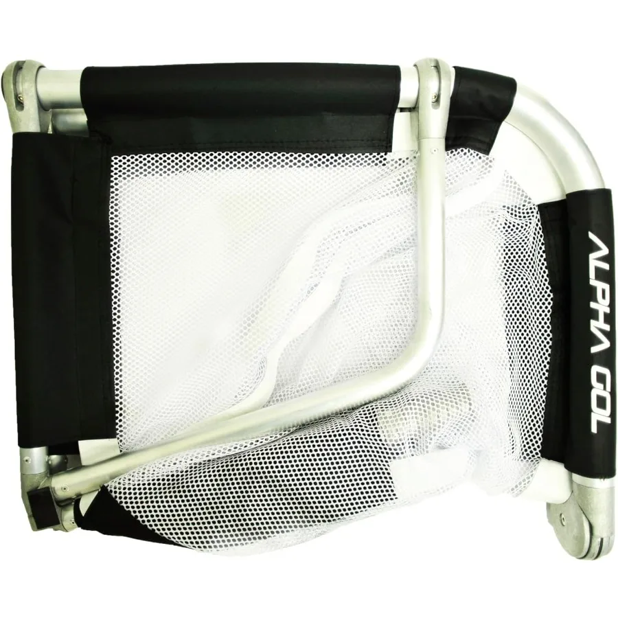 โกลฟุตบอลอลูมิเนียมพับได้พร้อมกระเป๋าสำหรับการฝึกซ้อมกีฬากลางแจ้งและเกม น้ำหนักเบา ทนทาน ติดตั้งง่ายและขนย้ายสะดวก