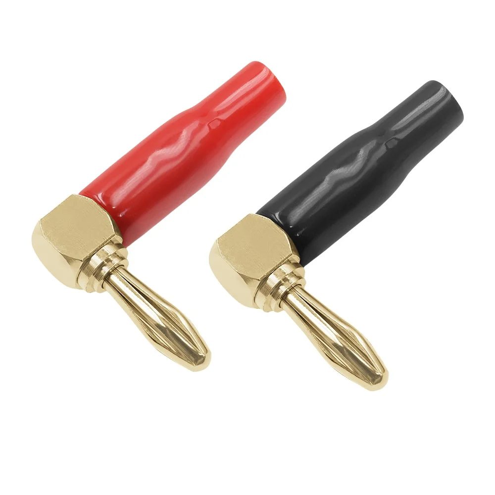 

Разъемы типа «банан» 4 мм, прямоугольные, 3 пары, позолоченные 24-каратным, 90-градусный разъем для динамиков, прямоугольные штекеры типа «банан» — 4 мм, красный и черный