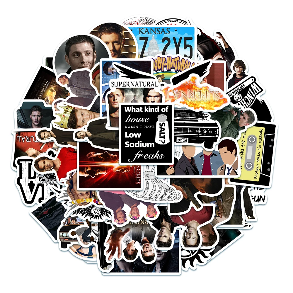 10/30/50 Stück TV-Serie Supernatural Charakter Graffiti Aufkleber DIY Laptop Reisegepäck Auto Handy Coole Wasserfeste Sticker