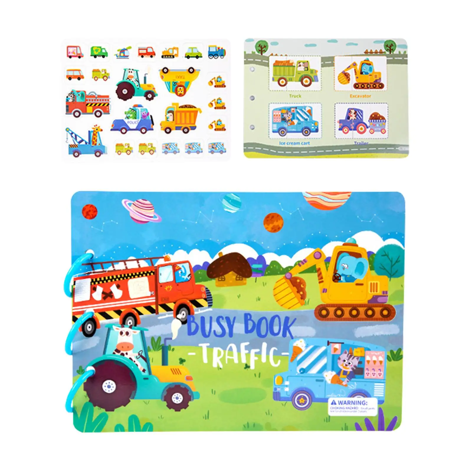 Foldable Sticker Book Learning Puzzle Matching Game hoop Buckle Reusable