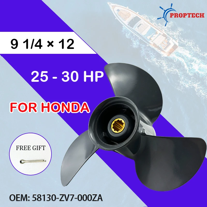 

Outboard Propeller For Honda 25hp 30hp 9 1/4*12 Boat Motor Aluminum Alloy Screw 3 Blade 10 Spline Ship Marine Engine Part