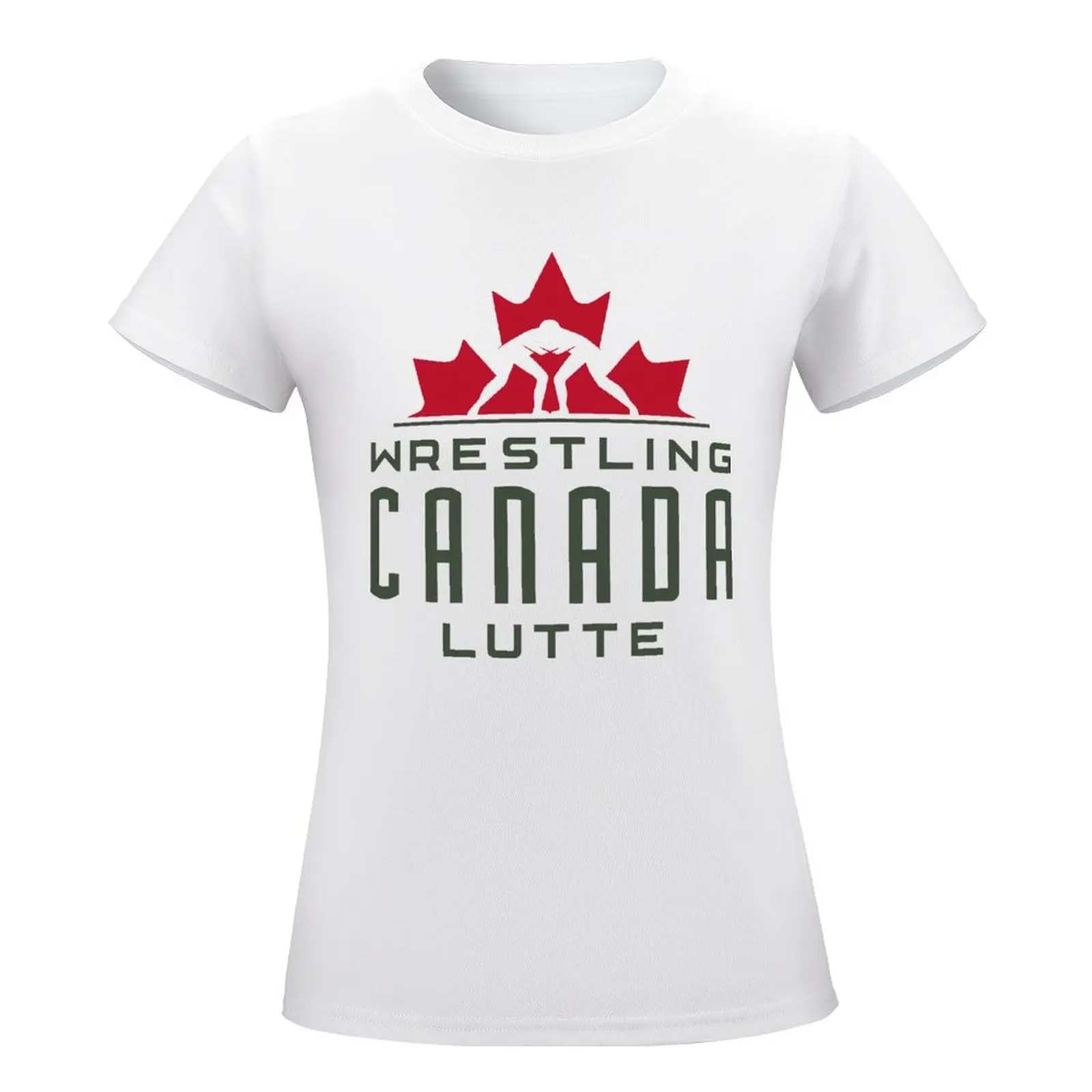 Tshirt WRESTLING CANADA LUTTE LOGO Classic For S O-Neck Movement Vintage Fitness USA Size Vintage