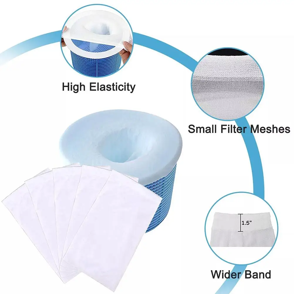 10/20/30Pcs Pool Filter Mesh Filter Bag Swimming Pool Skimmer Cleaning Pool Separator Filter Sock Bag Filter Mesh Filter Bag