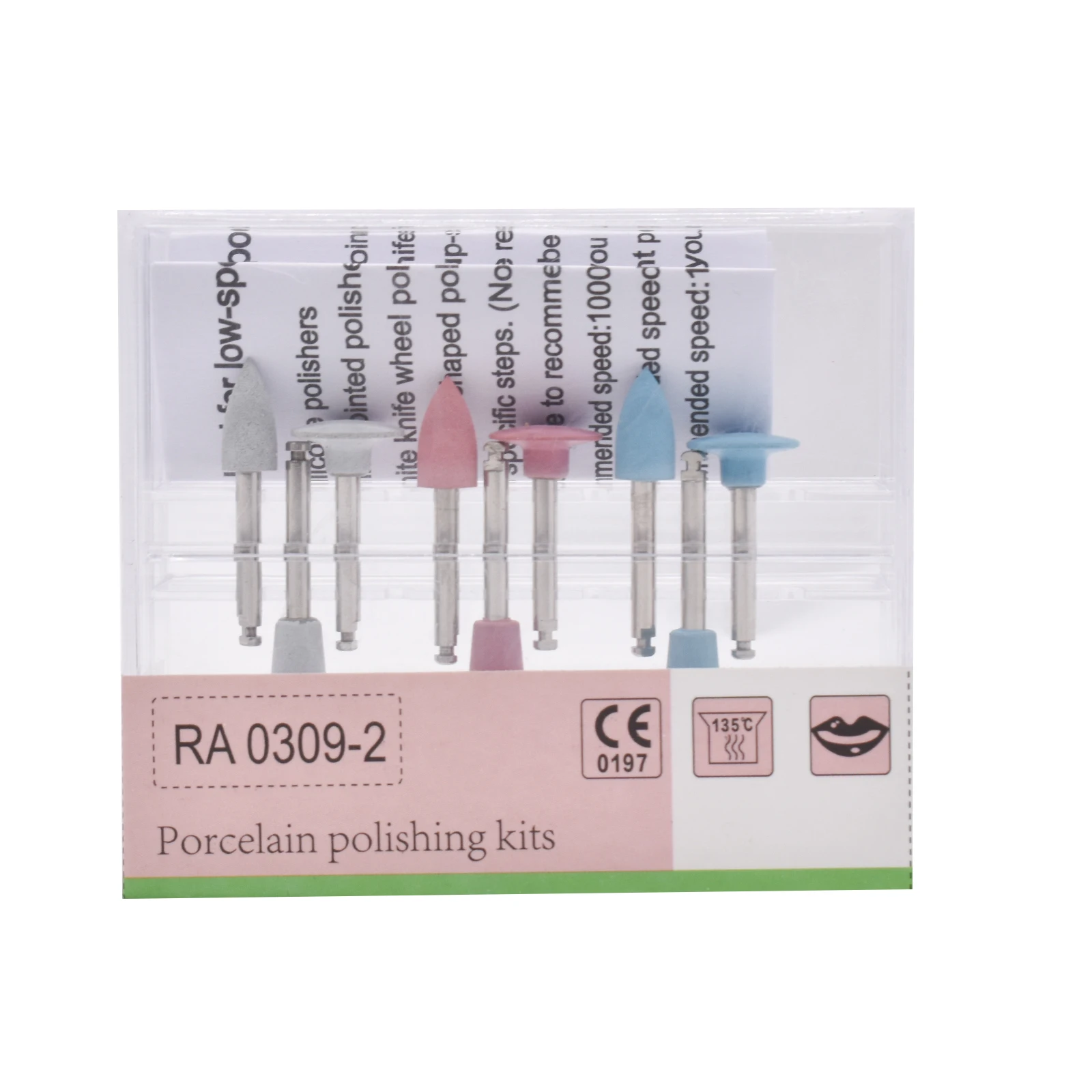 

9pcs/box Dental Composite Polishing Kit RA0309-2 for Low-speed Handpiece Contra Angle E0V Resin Sanding Polishing Dentistry Tool