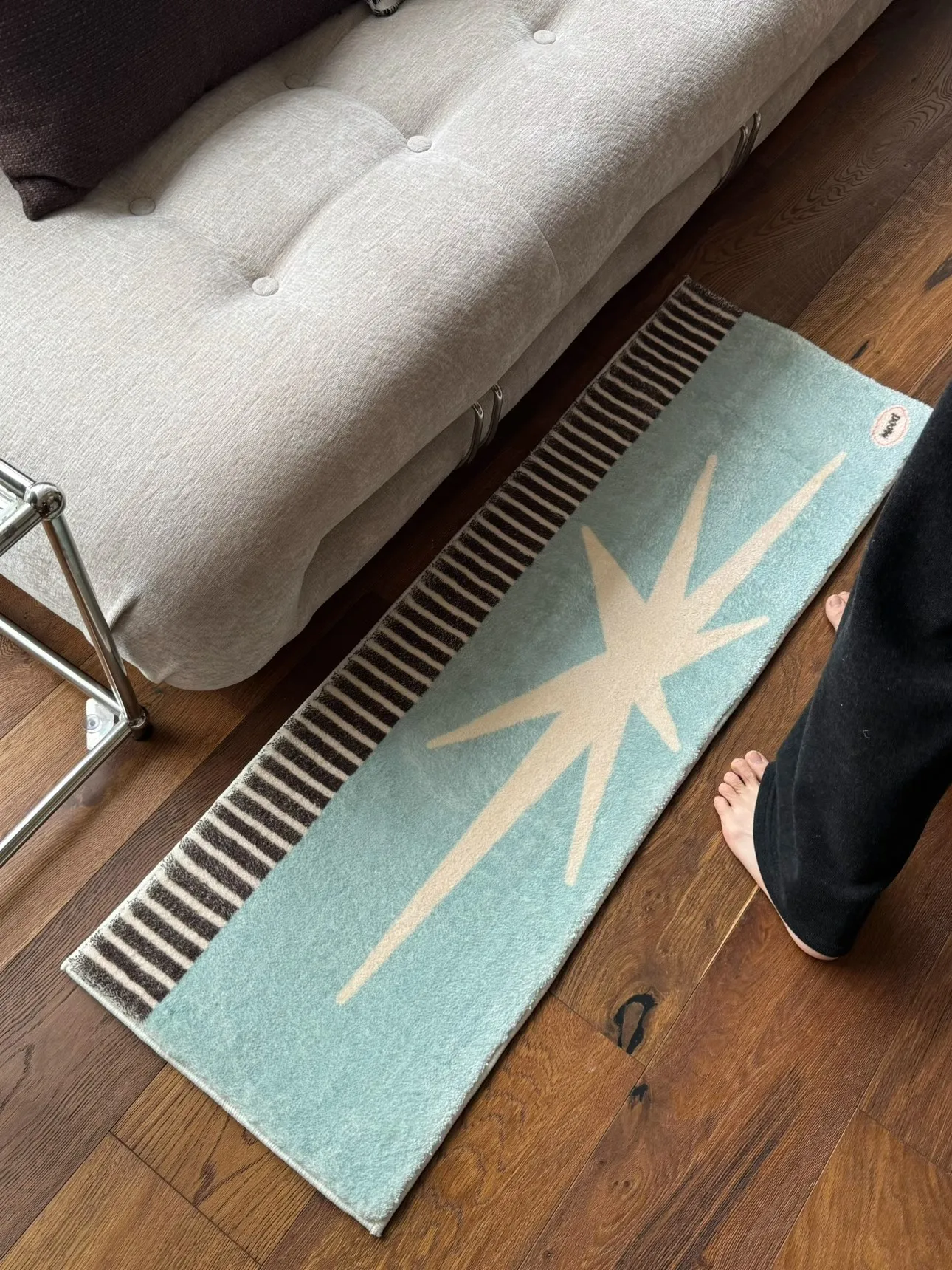 Retro Vintage Multi-Star Shaped Carpet Long Rectangle Living Room Bedroom Anti-Slip Rug Foot Mat Slip Resistant Floor Pad
