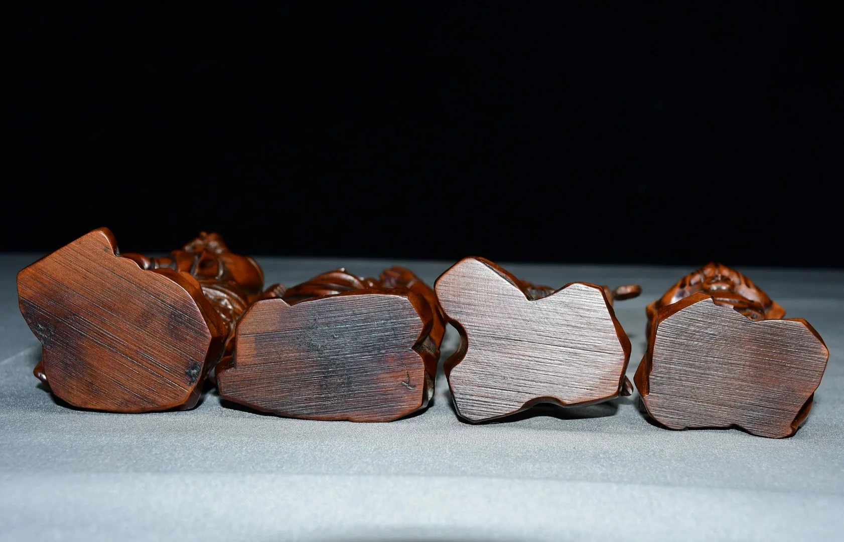 Old Boxwood Four Heavenly Kings immortal The Four Great Diamond Door Gods screen Wenfang Amass wealth Ornaments