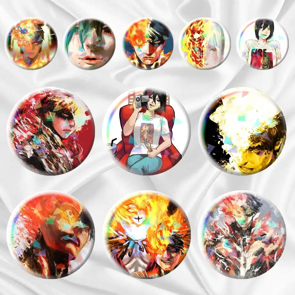 

Agni Fire Punch Fujimoto Tatsuki 75mm 44mm 25mm Brooch Backpack Hat Pins Accessories Toys Badge