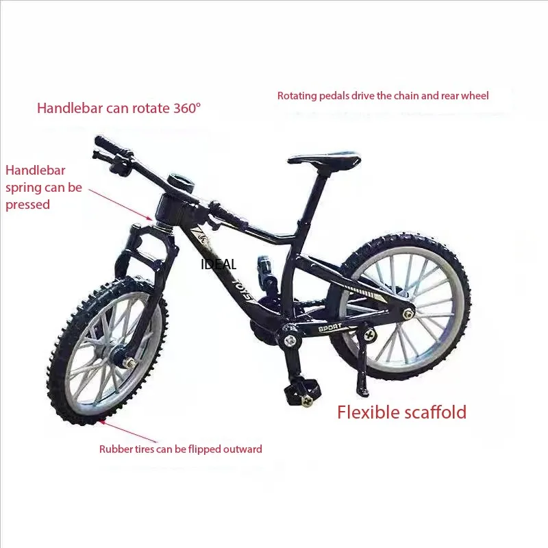 نموذج دراجة صغير مقلد، لعبة دراجة الطريق، تزيين الكيك، منتج قابل للجمع، دراجة ذاتية الصنع بعجلات قابلة للإزالة، مركبة مصنوعة من خليط معدني