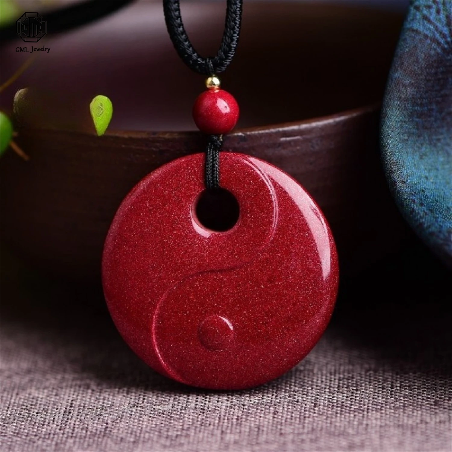 Natural Cinnabar Pixiu Gourd Zodiac Pendant Purple Gold Sand Ben Ming Nian Unisex Adjustable Braided Rope Necklace Wholesale