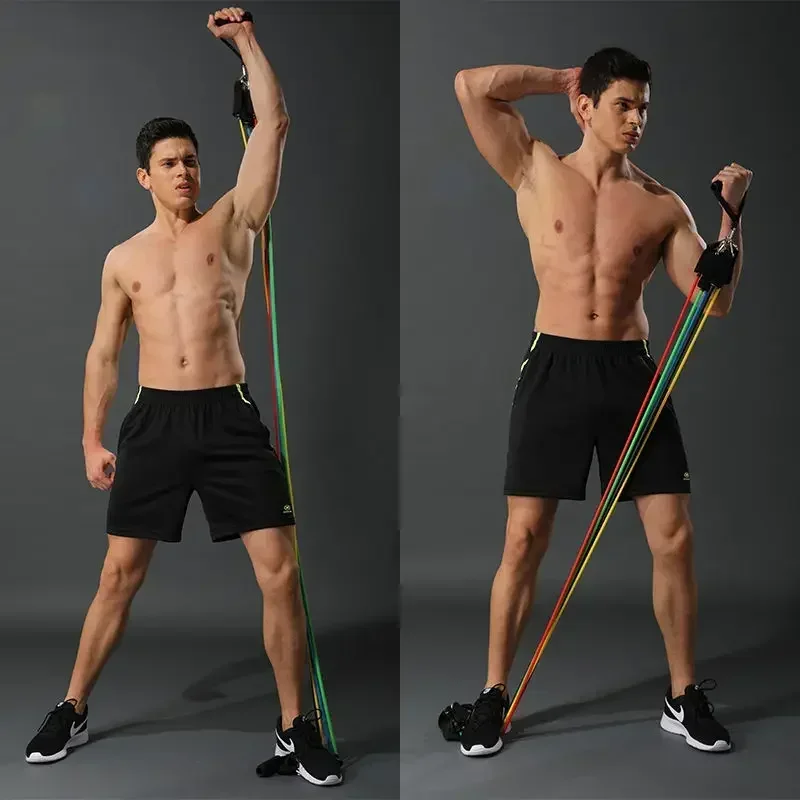 resistance band multifunctional anti-break chest muscle training equipment fitness equipment elastic rope fitness men's ten