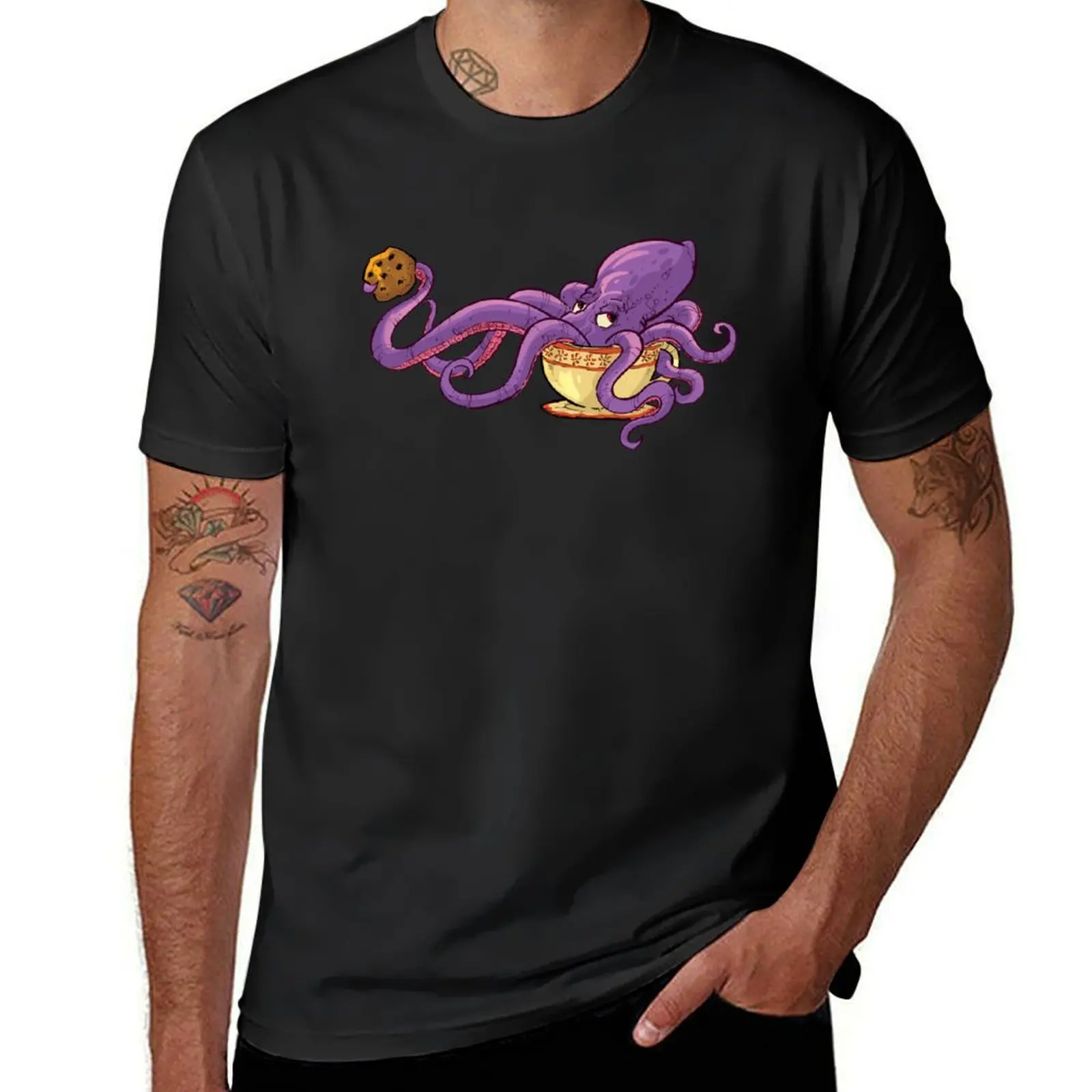 Give an octopus a cookie.... T-Shirt tops anime oversized t shirts for men