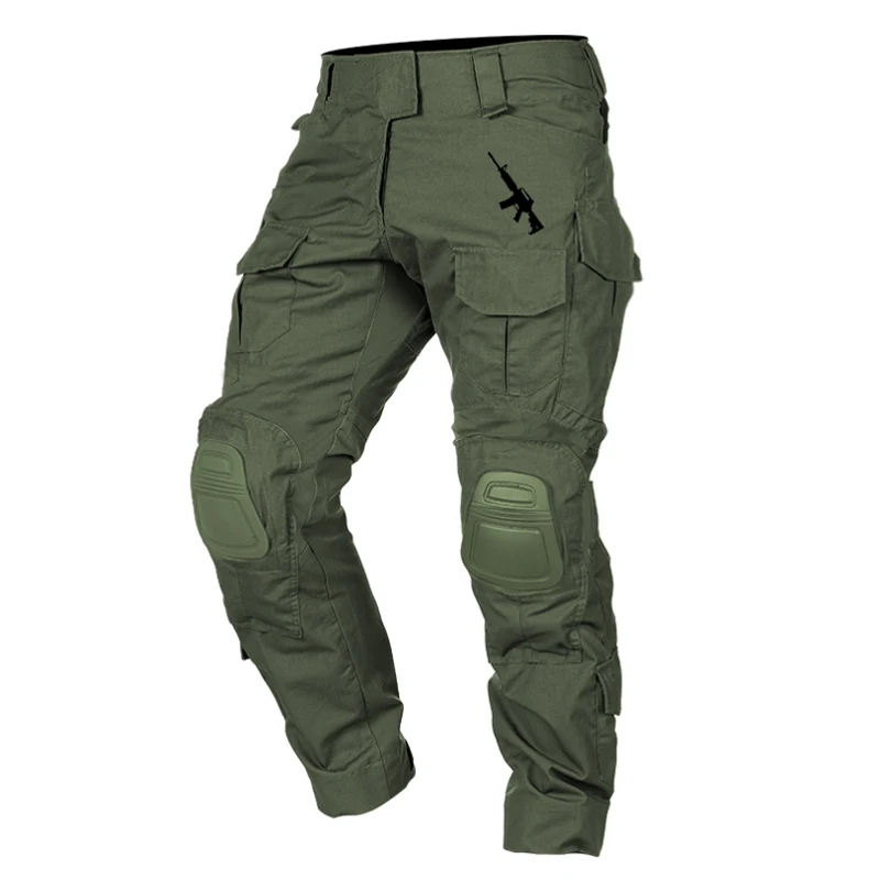 

Men's Hunting Paintball Multicam Camouflage with Knee Pads Tactical Pants man Combat uniform Military Trousers Work clothing