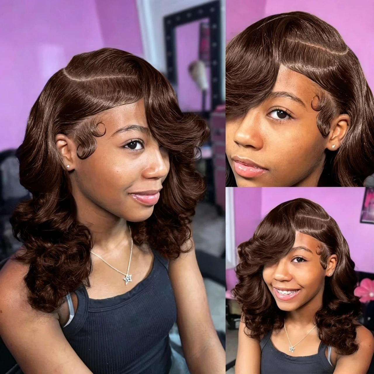 Chocolate Brown Body Wave Shor - Hd Lace Frontal Wig Human Hair Pre Plucked 评论和价格