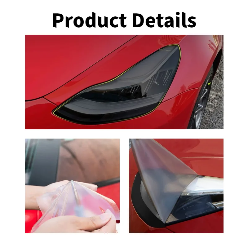 TPU Scheinwerfer- und Rücklichtschutzfolie für Tesla Model 3 Y 2017-2024 Rauchschwarz Abdeckung Wrap Aufkleber Auto-Außenzubehör – Detail 5