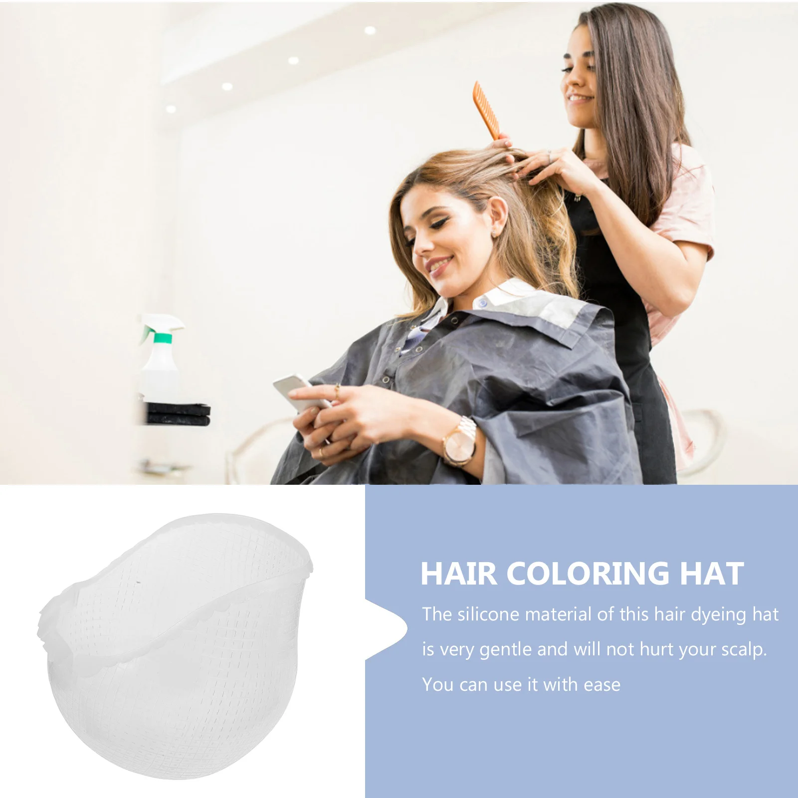 

Силиконовая шапочка для окрашивания волос, многоразовая, с эластичным перфорированным дизайном, для домашнего и салонного использования