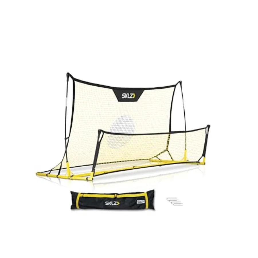 

Quickster Soccer Trainer - Dual-Sided Rebounder for Solo Passing, Receiving, Trapping Practice - Large and Small Rebound Net -