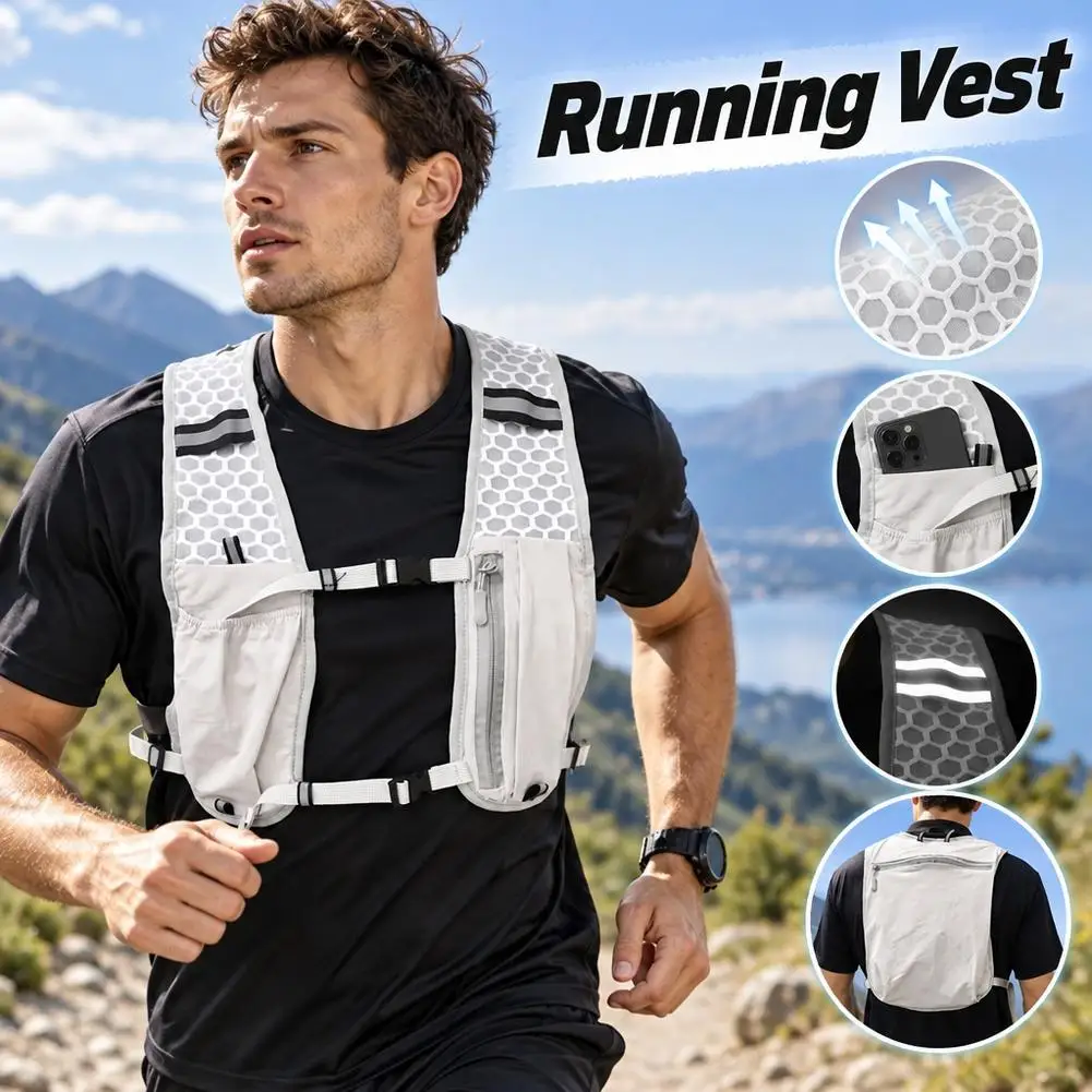 Running Hydration Vest for Women and Men, Water-Resistant, Breathable, Backpack for Runs, Hiking, Cycling, Trails, Marathons