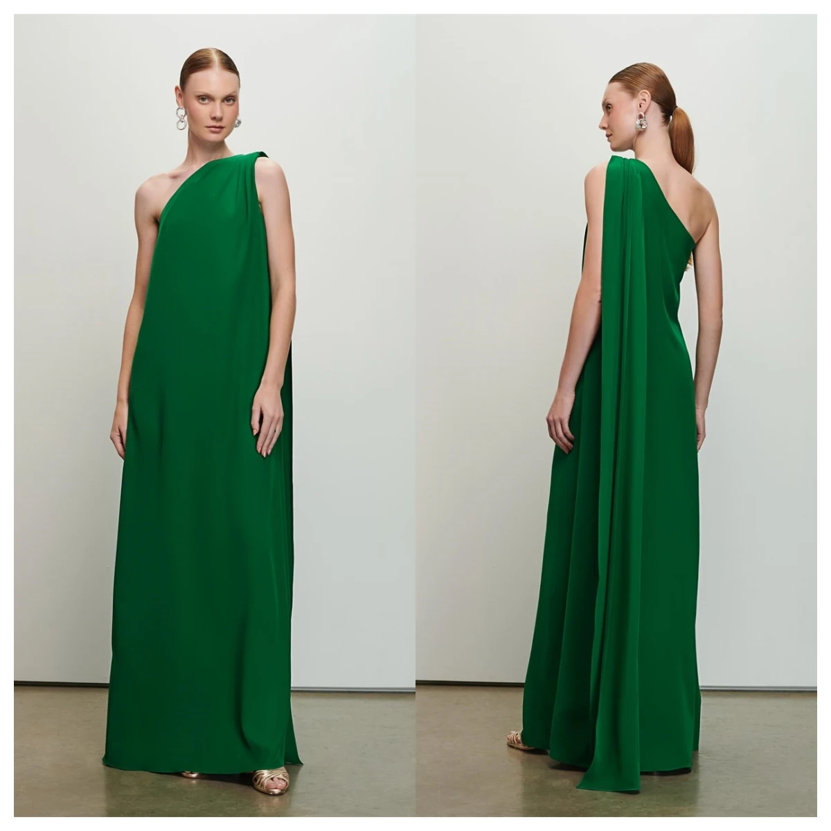 사용자 정의 현대 녹색 저지 이브닝 드레스 한 어깨 민소매 파티 드레스 패션 vestido 드 페스타 고품질 공식