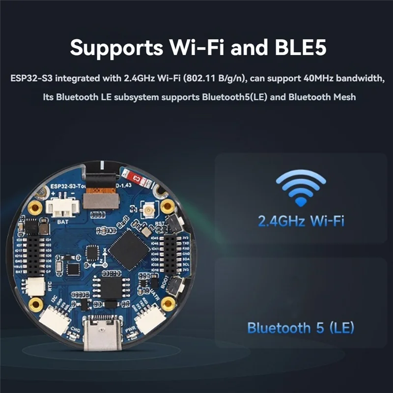 

Надежная Esp32-S3 1,43-дюймовый круглый ЖК-экран, макетная плата Amoled, емкостный сенсорный экран, поддержка Wi-Fi, Bluetooth