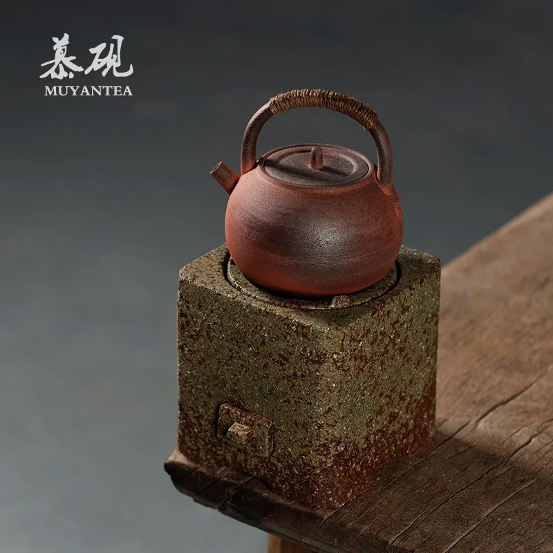 Tea Wood-Fired Kettle, Japanese Zen-Style Rustic Ceramic Charcoal Stove, Water Boiling And Brewing Device, Tea Ceremony