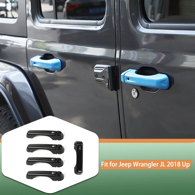 

Автомобильный ABS задняя дверь, внешняя ручка, декоративная крышка, наклейки для Jeep Wrangler JL 2018 Up, 4-дверные внешние аксессуары для автомобиля