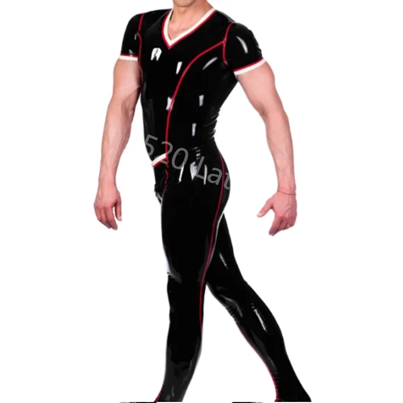 

Sexy Latex Man Body Catsuit with socks with back zippers alice in wonderland costume adult cosplay costume