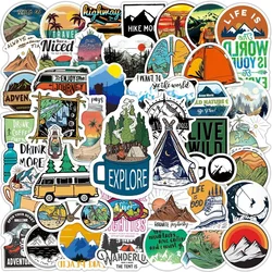 50/100pcs Forest Camping Hiking Stickers Outdoor Travel Beautiful Scenery Decals Water Bottle Phone Laptop Sticker Waterproof