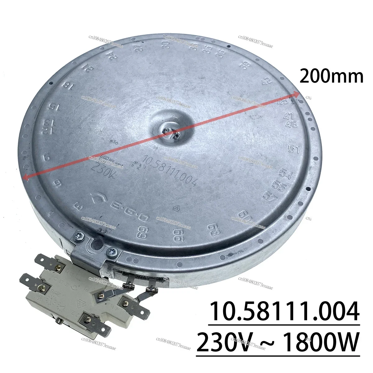 10.58111.004 Ceramic Hob Hotplate Parts Heating Element Range / Oven / Stove Surface Burner Assembly 230V~1800W