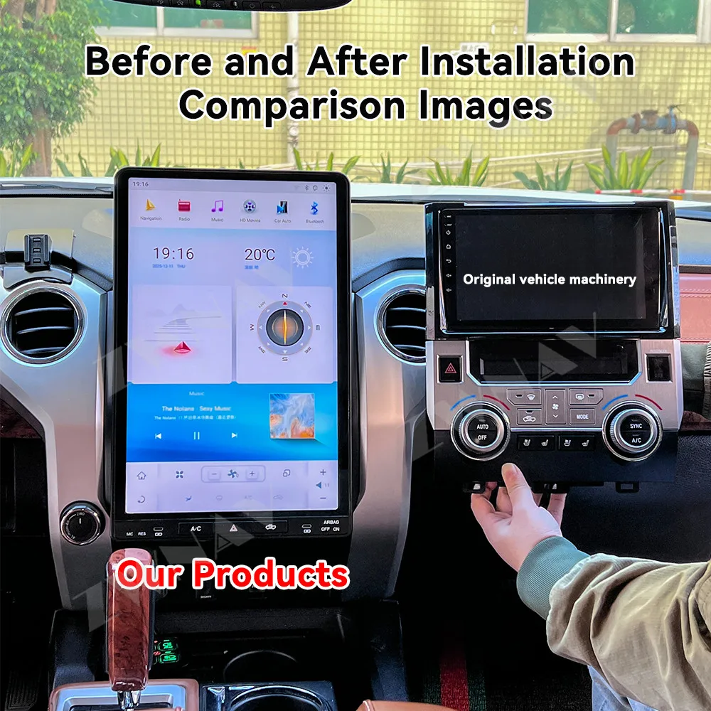 

Большой 16,8-дюймовый сенсорный экран Android для Toyota Tundra 2014-2019, мультимедийный плеер CarPlay, GPS Navi, головное устройство, автомобильное радио Qualcomm, WIFI