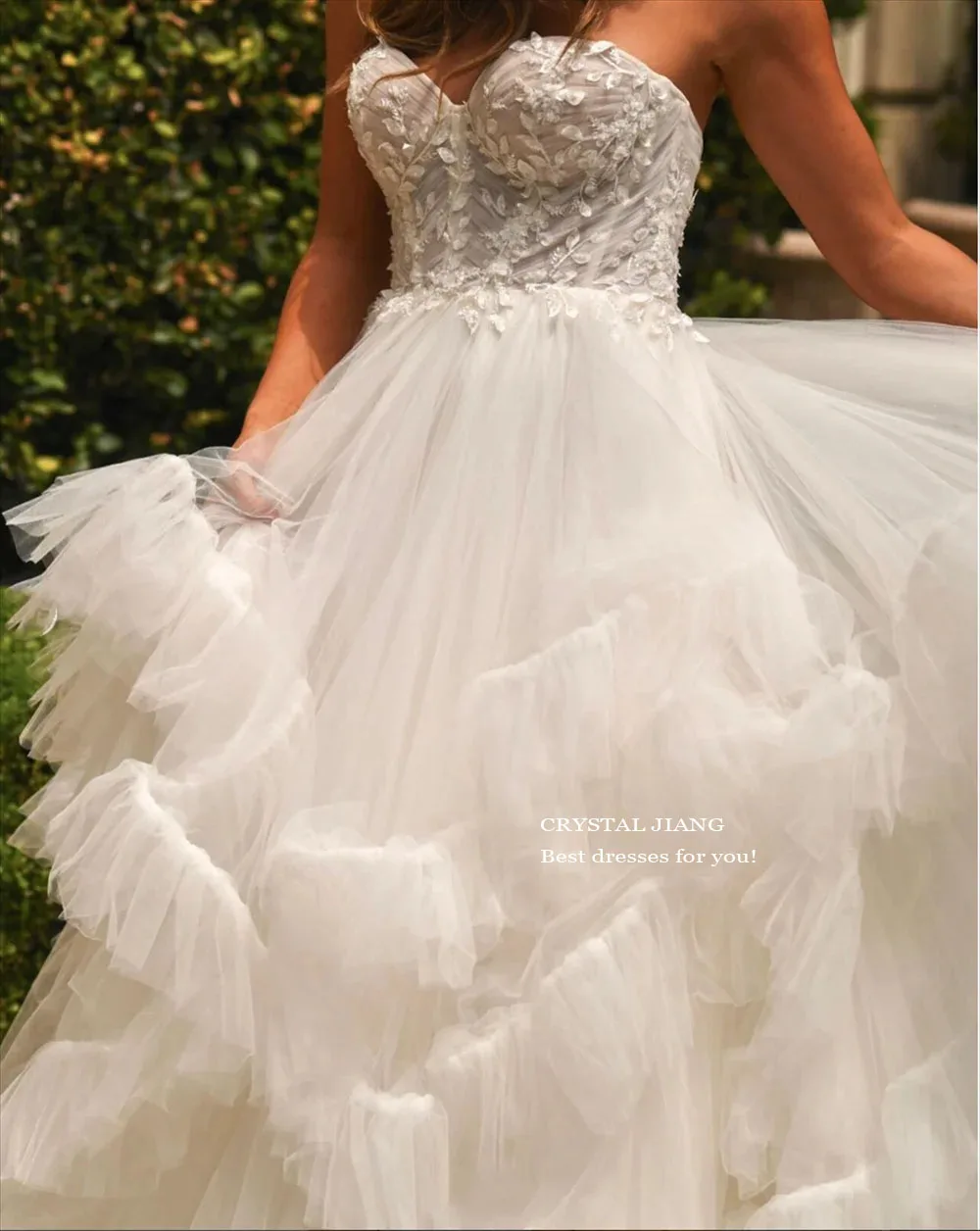 Ball Gown Sweetheart Wedding Dresses Custom Made Ruffles Vestido De Novia Bridal Gowns robe de mariée