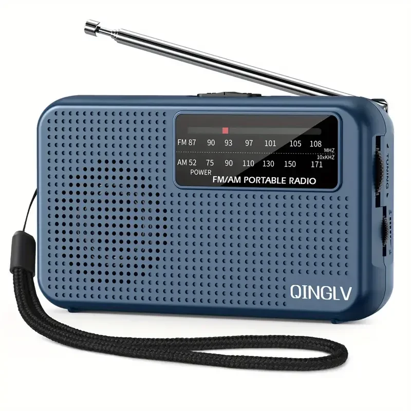 Tragbares AM/FM-Radio mit Batteriebetrieb, Teleskopantenne und Kopfhöreranschluss, für Innen- und Außenbereich sowie Notfälle