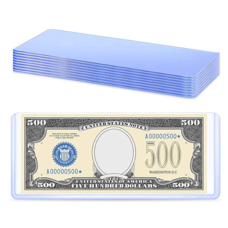 

50Pcs Clear PVC Paper Money Stamp Collection Bag Paper Currency Protective Cover Supplies Two Sizes 205 X 110mm/173 X 75mm