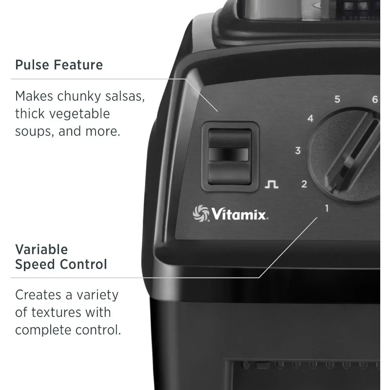 Vitamix Explorian Blender, Professionele Kwaliteit, 64 Oz. Low-Profile Container, Black - 65542 (Vernieuwde Premie)