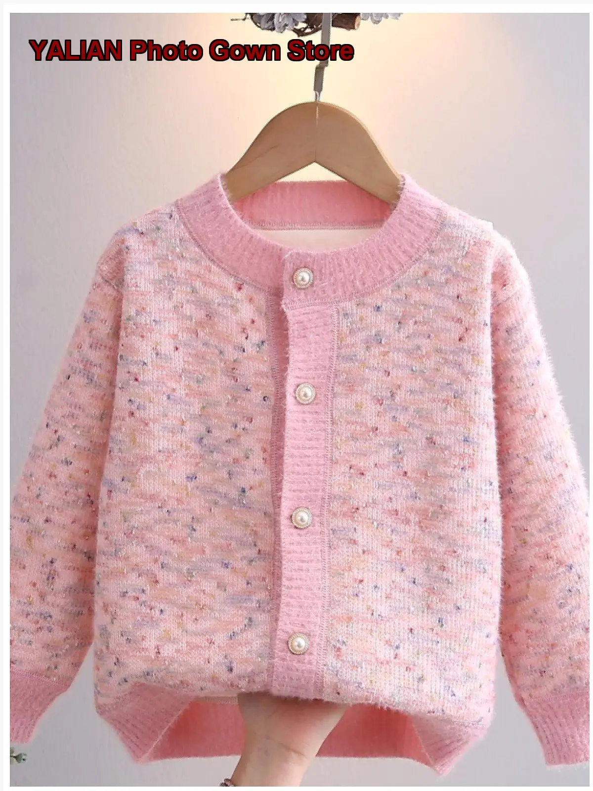 Girls Autumn Winter Knit Two-Piece Set Fleece Lined Thickened Base Layer Top Chic Kids