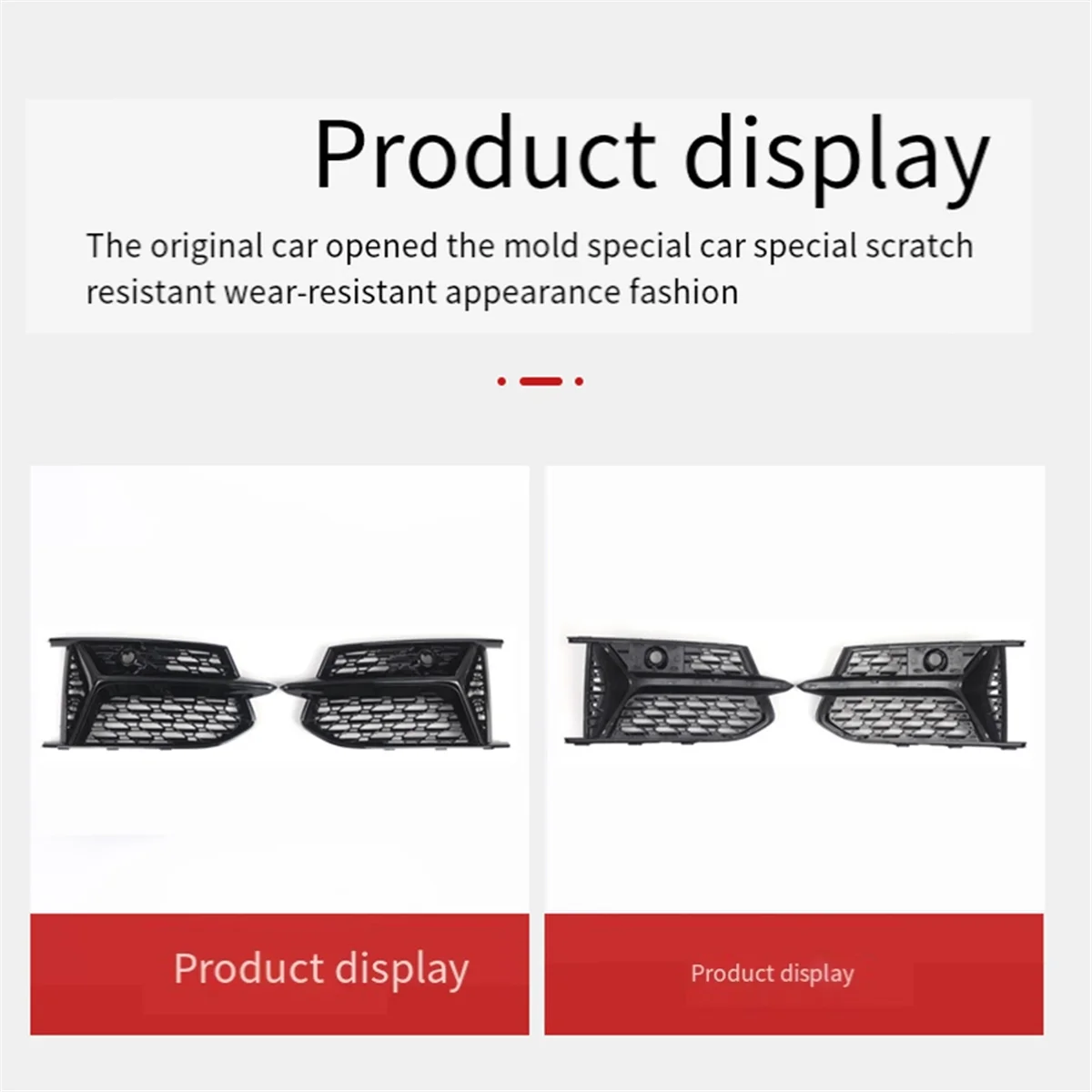 

T45C_1Pair Front Bumper Grille Fog Light Cover 4K0807647 4K0807648 for Audi A6 C8 2019-2023