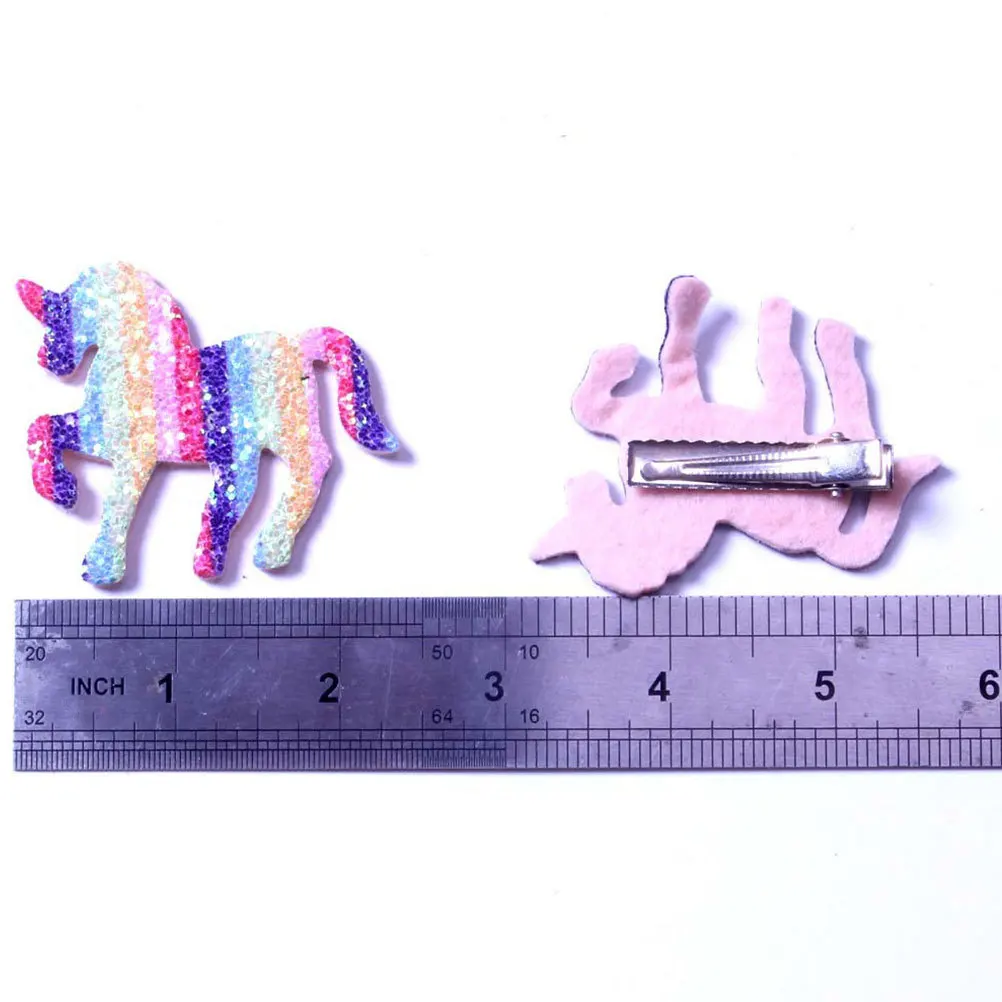 10 قطعة مقاطع الشعر يونيكورن سباركلي بريق دبابيس الشعر للطفل الفتيات عيد الميلاد هدية عيد ميلاد موضة الشعر ديكور بريق دبوس الشعر #1