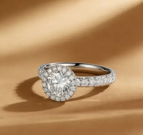 Custom Lab Grown Diamond 9K 14K VVS Clarity D Color 1ct to 3ct Gold Engagement Promise Wedding Anniversary Ring for Women