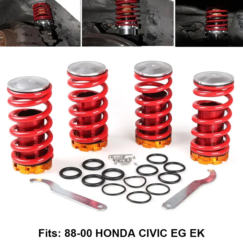 Adjustable Coilover Spring Shock Absorber Strut Suspension Kit For Honda Civic 1988-2000 EG EK Car Lowering Modified Parts - view 2